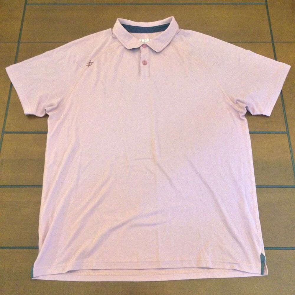 Rhône pink purple polo large men’s tencel
